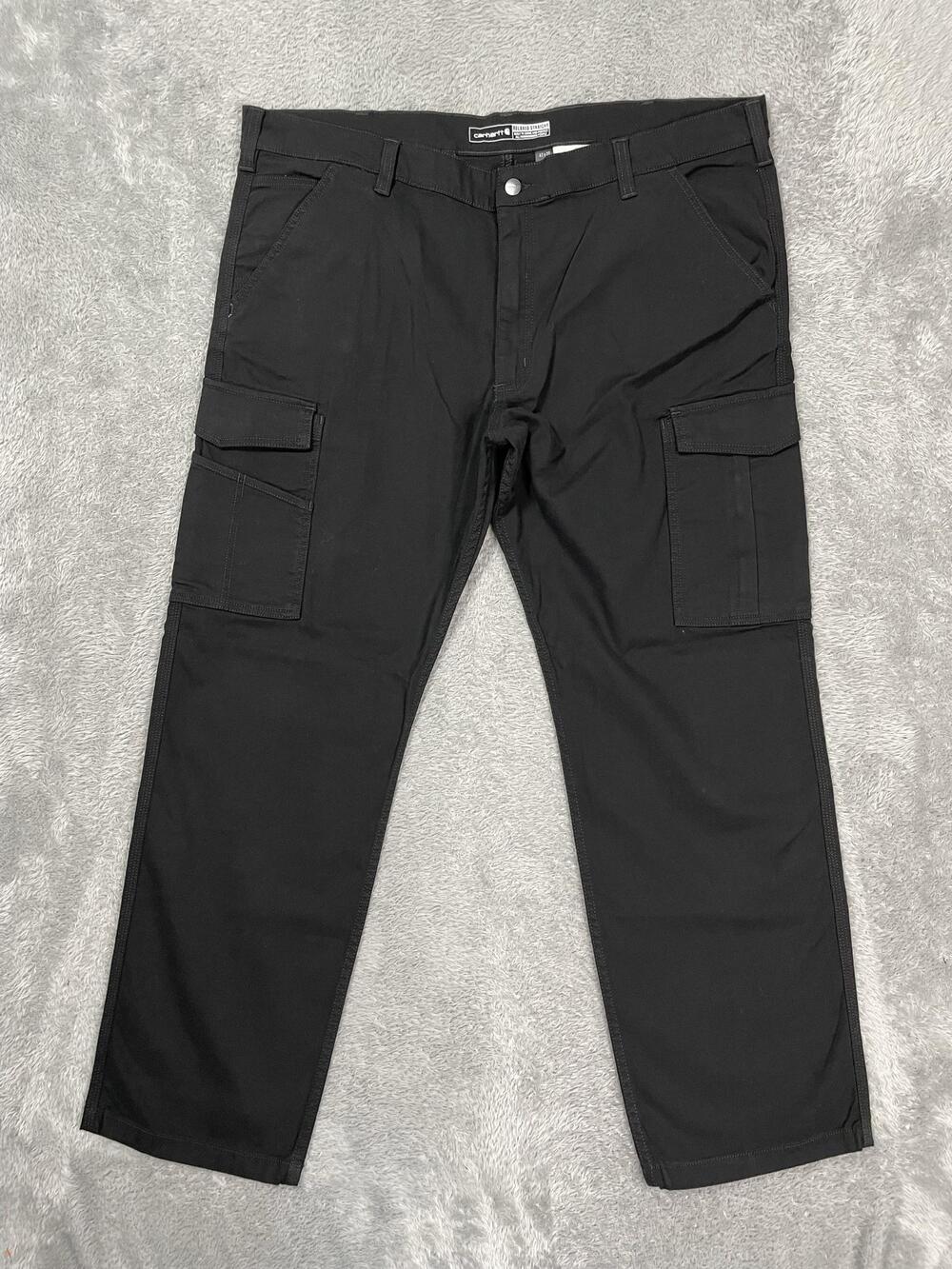 Carhartt Pants Mens 42x32* Black Relaxed Straight Rigby Cargo Stretch Workwear